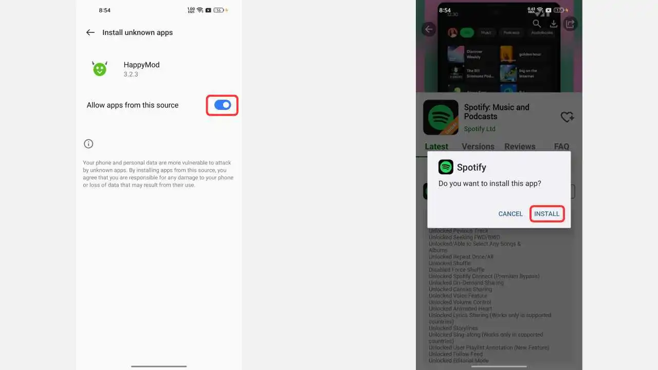 Downloading Spotify MOD From HappyMod 3